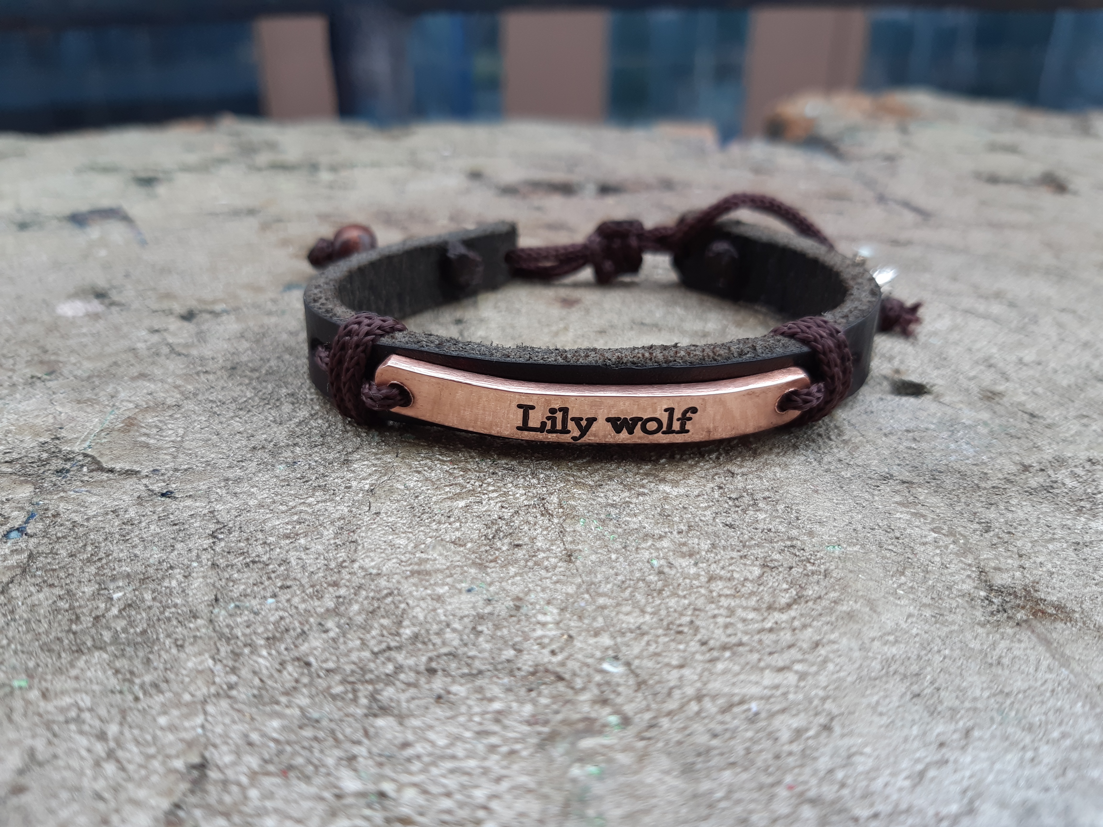 Copper leather Bracelet